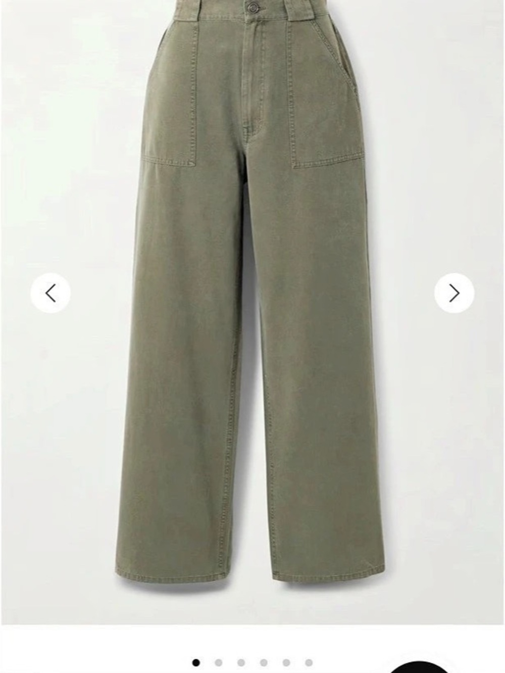 ANINE BING Grayson cropped cotton-canvas wide-leg pants Wide Leg Cotton Pants - Picture 5 of 6